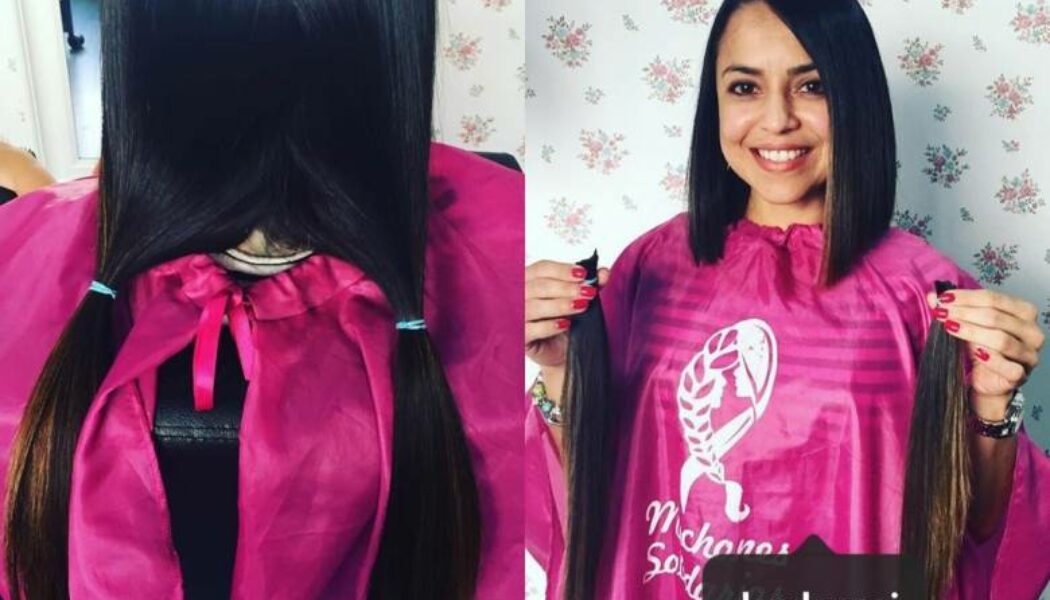 Danielle con Mechones Solidarios