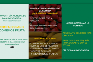 16 de octubre Día Mundial de la Alimentación. Comemos sano, comemos frutas.