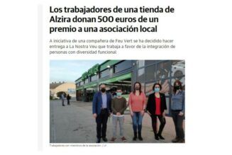 La prensa regional se hace eco de la donación de nuestros compañeros y compañeras de Alzira