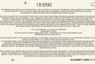 Y DEREPENTE – POR ELISABET LARIO